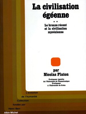 cover image of La Civilisation égéenne--tome 2